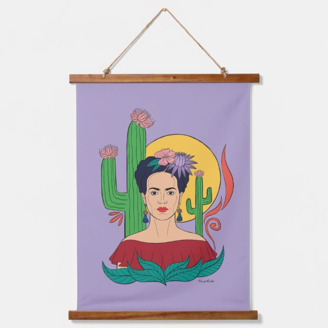 Frida Kahlo Desert Graphic Wandteppich Mit Holzrahmen (Vorderseite)