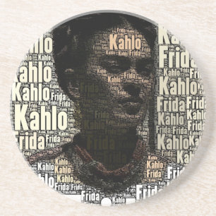 Frida Kahlo, die Porträt beschriftet Sandstein Untersetzer