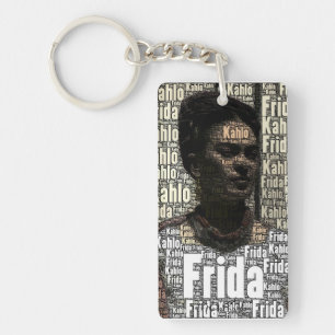 Frida Kahlo, die Porträt beschriftet Schlüsselanhänger