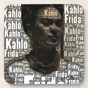 Frida Kahlo, die Porträt beschriftet Untersetzer