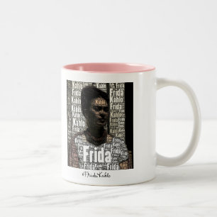 Frida Kahlo, die Porträt beschriftet Zweifarbige Tasse