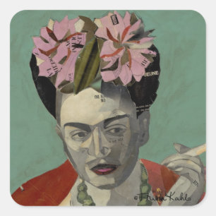Frida Kahlo durch Garcia Villegas Quadratischer Aufkleber