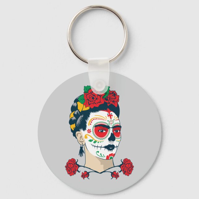 Frida Kahlo El Día de los Muertos Schlüsselanhänger (Vorderseite)