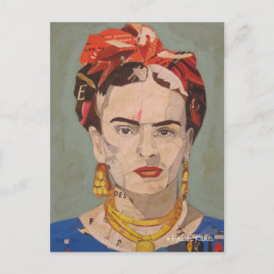 Frida Kahlo en Coyoacá in Portrait Postkarte