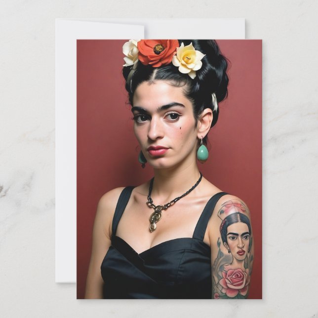 Frida Kahlo Feiertagskarte (Vorderseite)
