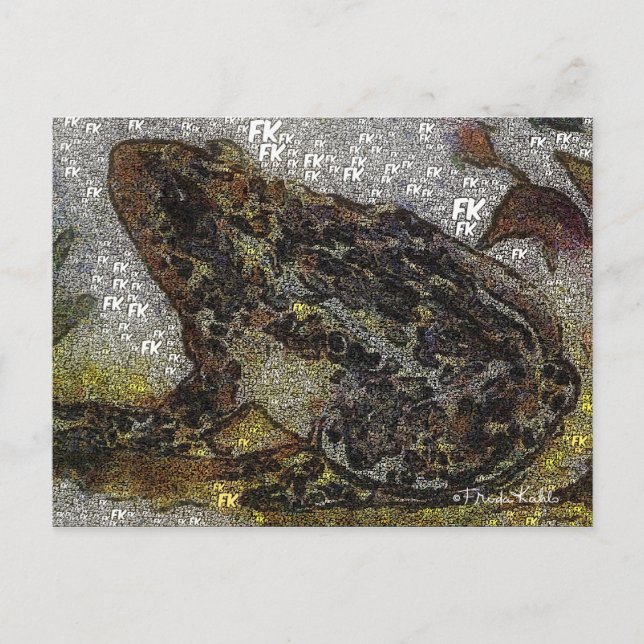 Frida Kahlo FK-Style Frog Painting Postkarte (Vorderseite)