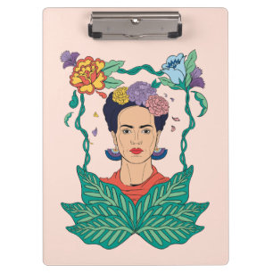 Frida Kahlo Floral Frame Graphic Klemmbrett