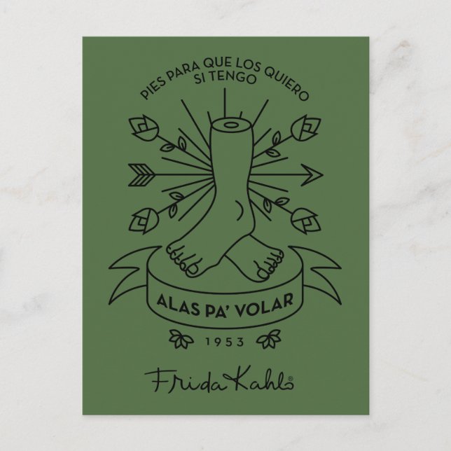 Frida Kahlo | Flüge Postkarte (Vorderseite)