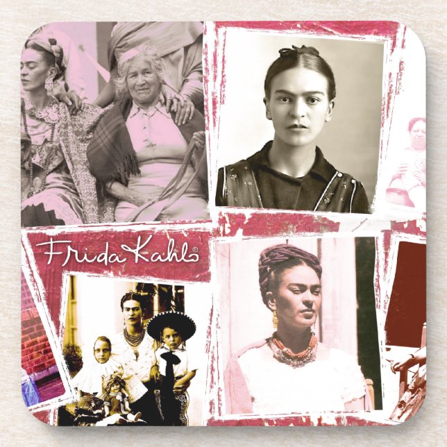 Frida Kahlo Foto Montage Getränkeuntersetzer (Vorderseite)