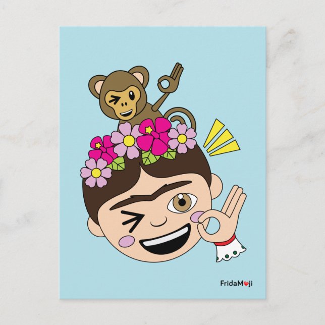 Frida Kahlo | FridaMoji - ein O.K. Postkarte (Vorderseite)