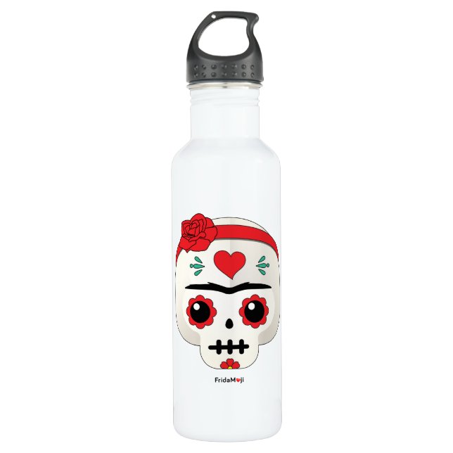 Frida Kahlo | FridaMoji - Zuckerschädel Edelstahlflasche (Vorderseite)