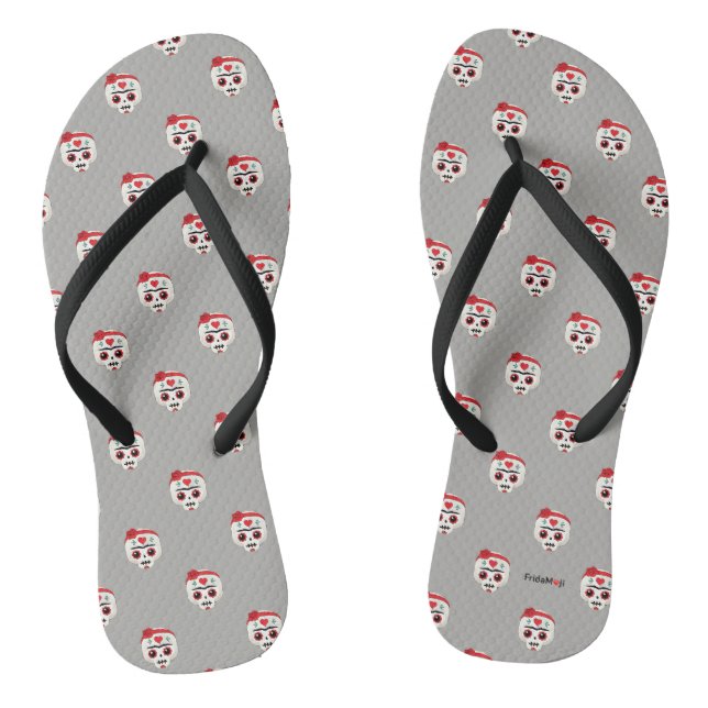 Frida Kahlo | FridaMoji - Zuckerschädel Flip Flops (Fußbett)