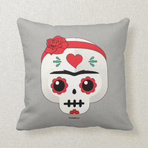 Frida Kahlo   FridaMoji - Zuckerschädel Kissen