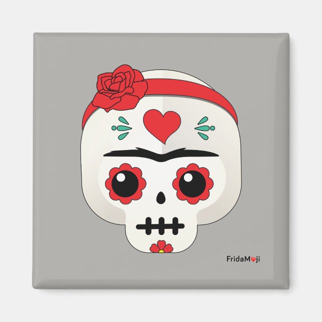 Frida Kahlo | FridaMoji - Zuckerschädel Magnet (Vorne)