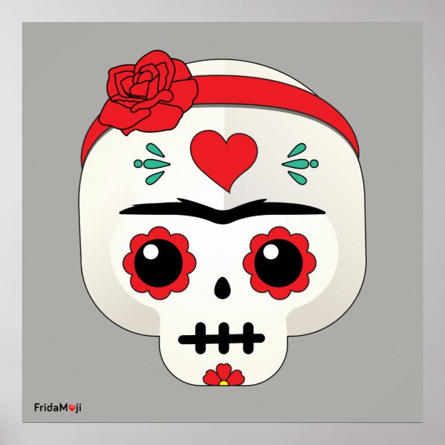 Frida Kahlo | FridaMoji - Zuckerschädel Poster (Vorne)
