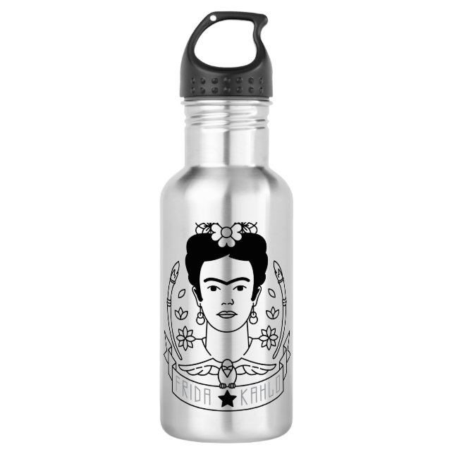 Frida Kahlo | Heroína Trinkflasche (Vorderseite)