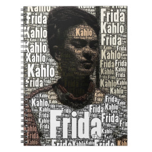 Frida Kahlo Lettering Portrait Notizblock