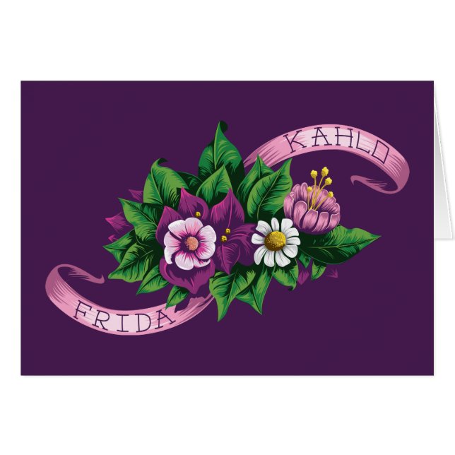 Frida Kahlo | Lila Blumenstrauß (Vorderseite (Horizontal))