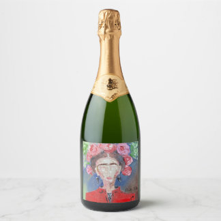 Frida Kahlo Mexico Original Red Floral Pink Frau