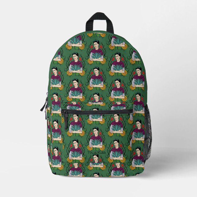 Frida Kahlo | Mi Mexico Lindo Muster Bedruckter Rucksack (Vorderseite)