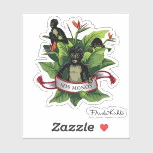 Frida Kahlo Mis Monos Aufkleber
