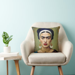 Frida Kahlo mit Pearl Earrings Throw Kahlo Kissen