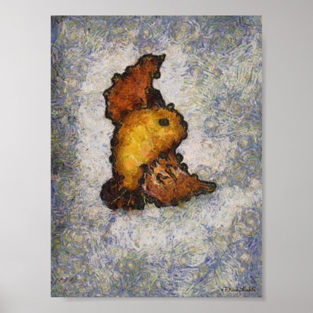 Frida Kahlo Monet-Style Bird Painting Poster (Vorne)