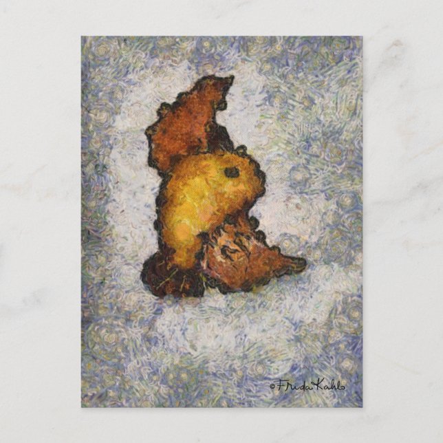 Frida Kahlo Monet-Style Bird Painting Postkarte (Vorderseite)