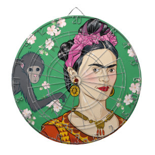 Frida Kahlo Monkey Graphic Dartscheibe