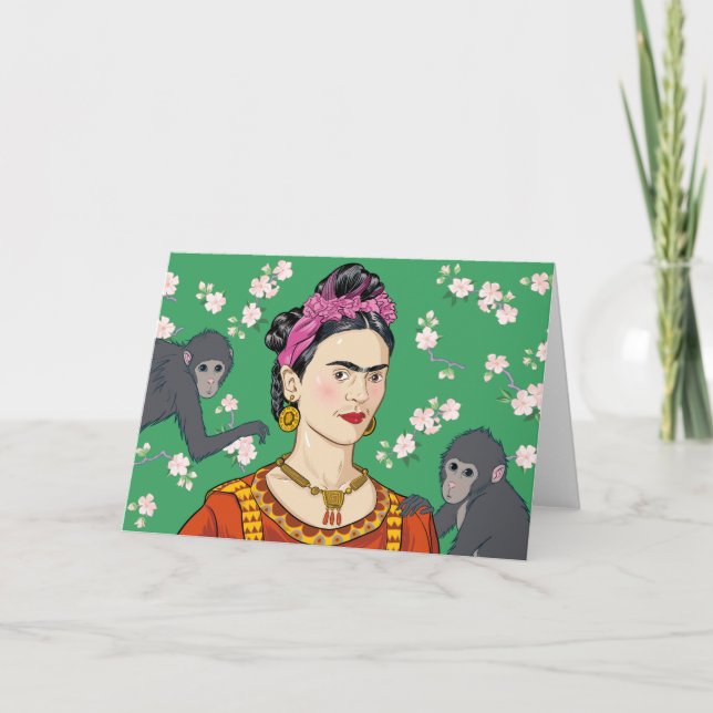 Frida Kahlo Monkey Graphic Karte (Vorderseite)