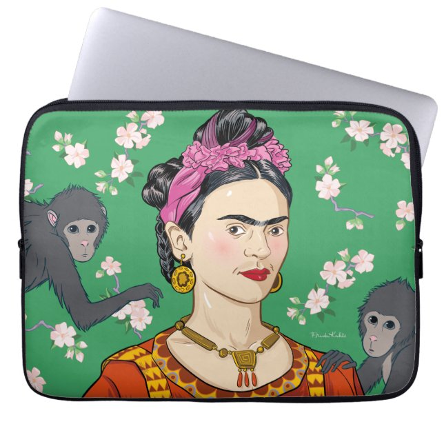 Frida Kahlo Monkey Graphic Laptopschutzhülle (Vorderseite)