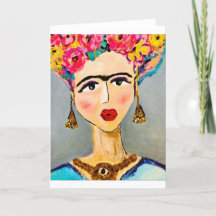 Frida Kahlo Note Card<Blank Inside>