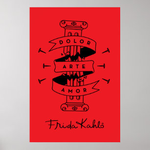 Frida Kahlo   Pain Art Liebe Poster