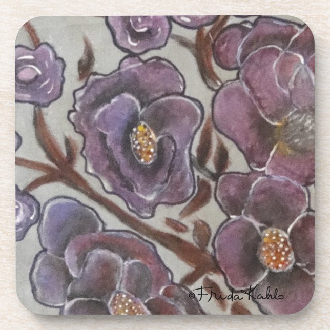 Frida Kahlo Painted Blume Untersetzer (Vorderseite)