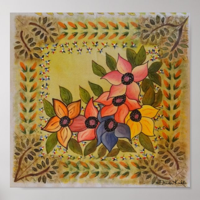 Frida Kahlo Painted Flores Poster (Vorne)