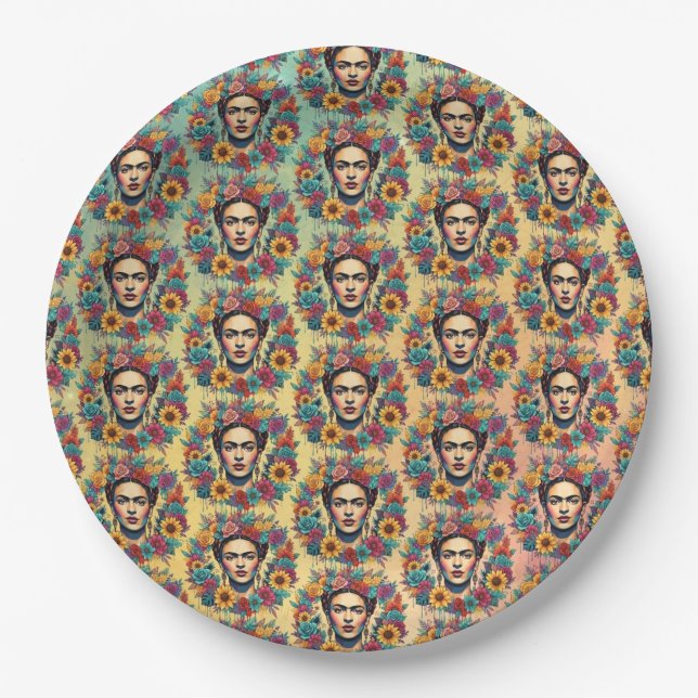 Frida Kahlo Pappteller (Vorderseite)