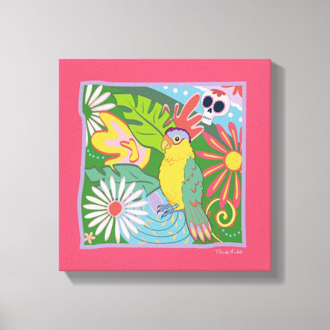 Frida Kahlo Parrot Graphic Leinwanddruck (Vorderseite)