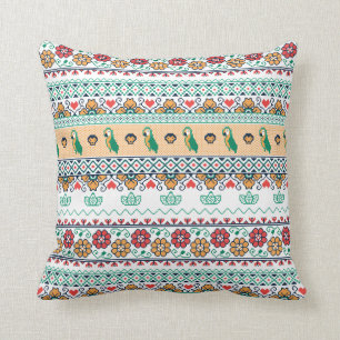 Frida Kahlo   Patrón de Colores Kissen