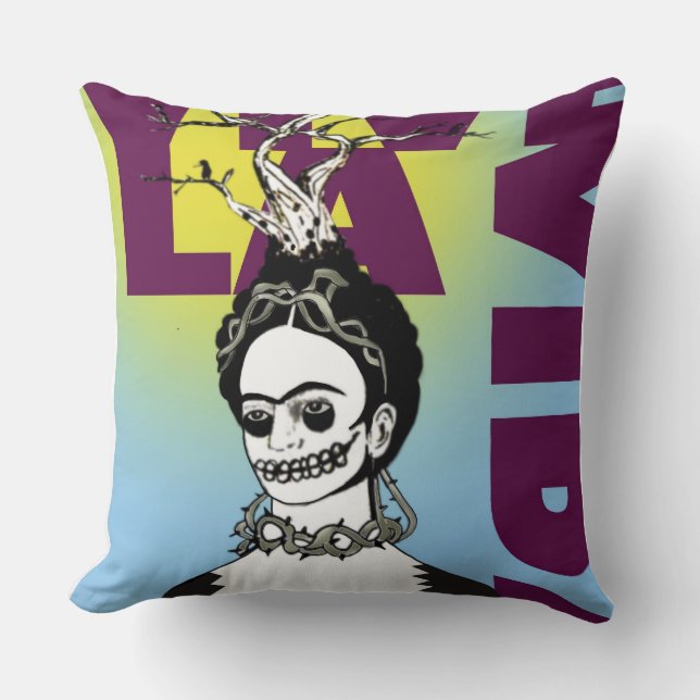 Frida Kahlo Pop Art Portrait Kissen (Vorderseite)