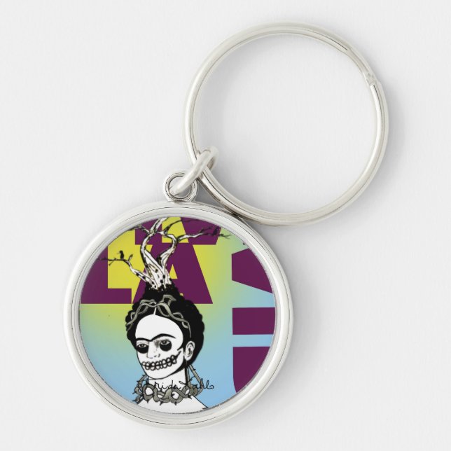 Frida Kahlo Pop Art Portrait Schlüsselanhänger (Vorne)