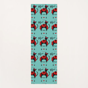 Frida Kahlo Portrait und niedliches Meow Mexican C Yogamatte