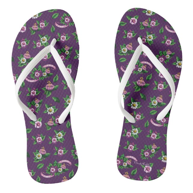 Frida Kahlo| Purlor Floral Bouquet Muster Flip Flops (Fußbett)