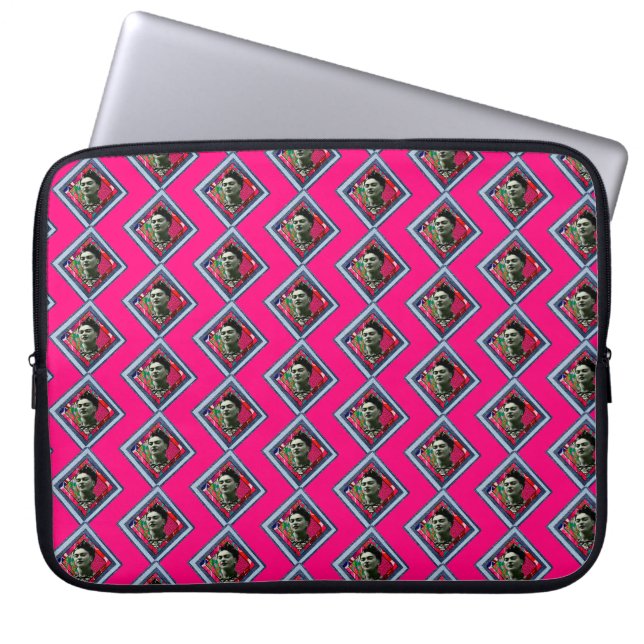 Frida Kahlo Retro Denim Diamond Electronics Bag Laptopschutzhülle (Vorderseite)