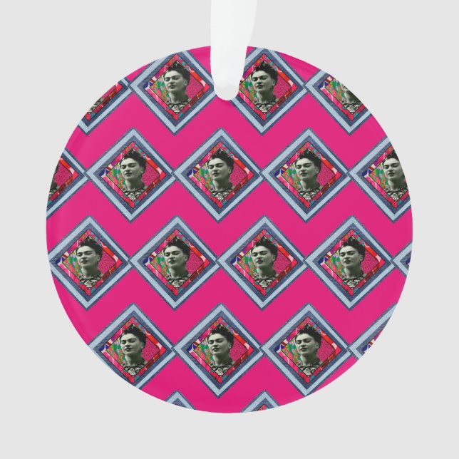 Frida Kahlo Retro Denim Diamond Ornament (Vorderseite)