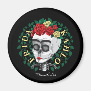 Frida Kahlo   Schädel mit Rosen-Krone Magnet