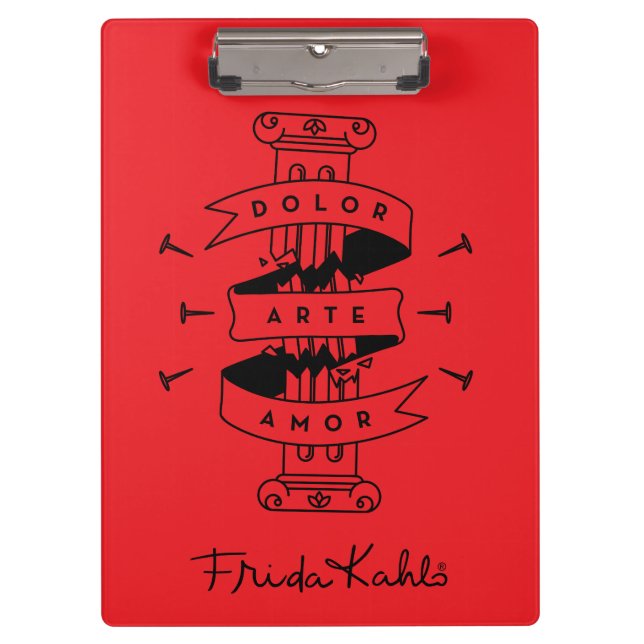 Frida Kahlo | Schmerz-Kunst-Liebe Klemmbrett (Vorderseite)