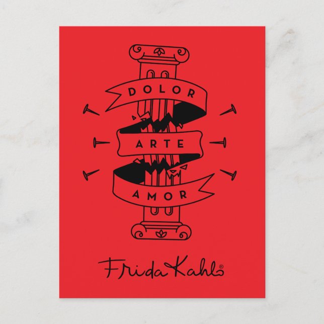 Frida Kahlo | Schmerz-Kunst-Liebe Postkarte (Vorderseite)
