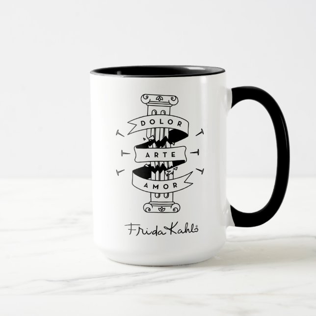 Frida Kahlo | Schmerz-Kunst-Liebe Tasse (Rechts)