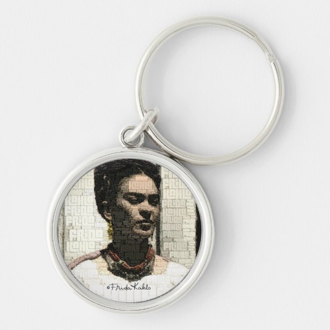 Frida Kahlo Textile Portrait Schlüsselanhänger (Vorne)