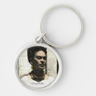 Frida Kahlo-Textilporträt Schlüsselanhänger